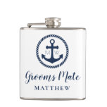 Personalized Anchor Grooms Mate Nautical Groomsmen Flask at Zazzle