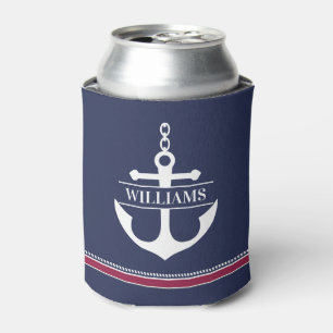 Personalized Anchor Nautical Can Cooler