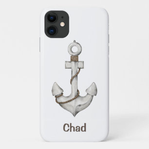 Personalized Anchor on White iPhone 11 Case