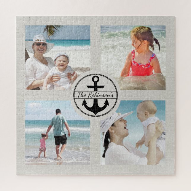 Personalized Anchor Photo Collage Jigsaw Puzzle (Vertical)