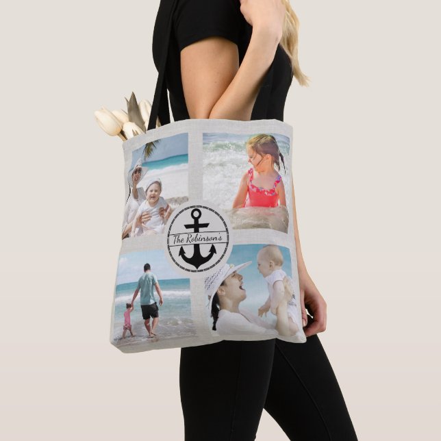 Personalized Anchor Photo Collage Tote Bag (Close Up)