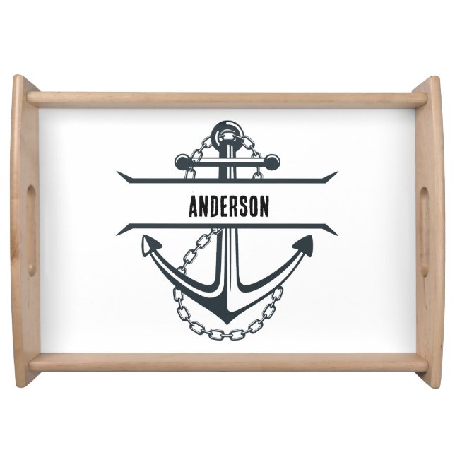 Personalized Anchor Serving Tray (Front)