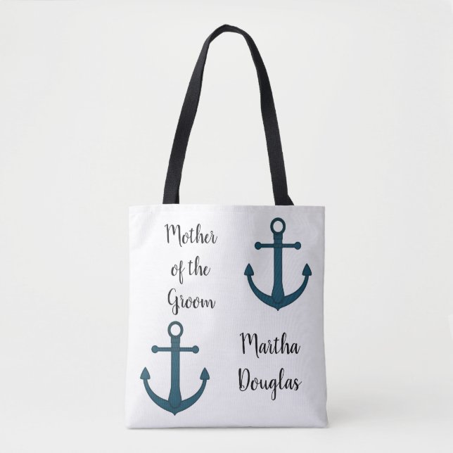 Personalized Anchor & Starfish Mother of the Groom Tote Bag (Front)