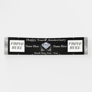 Personalized and 2 Photo Anniversary Banner COLORS