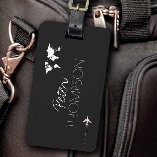Personalized_and_elegant black and white travel luggage tag