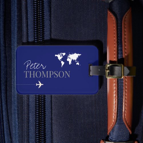 Personalized_and_elegant blue air travel luggage tag