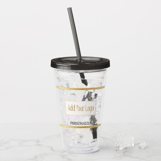 Personalized and Logo with Gold Bars Acrylic Tumbler (Front Ice)