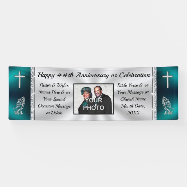 Personalized and Photo, CHURCH Anniversary Banner (Horizontal)