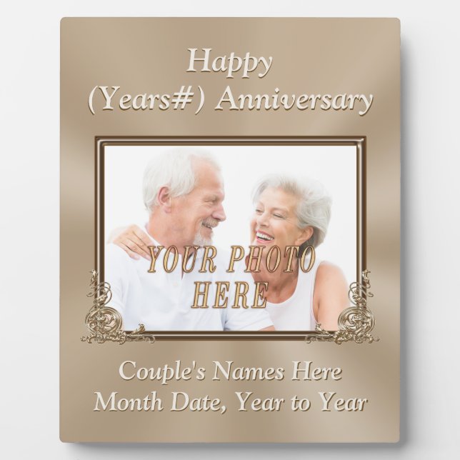 Personalized and Photo Wedding Anniversary Plaques (Front)