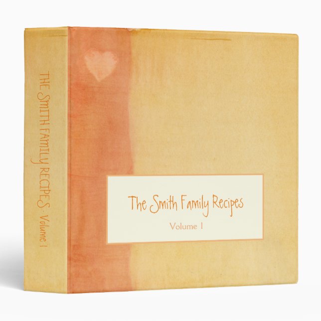 Personalized and Rustic Recipe Book 3 Ring Binder (Front/Spine)