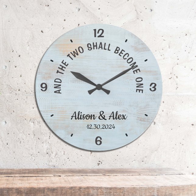 Personalized and the two shall become one flesh large clock (Creator Uploaded)
