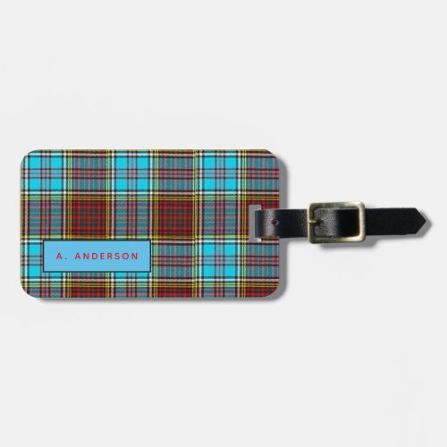 Personalized ANDERSON Tartan Luggage Tags Men