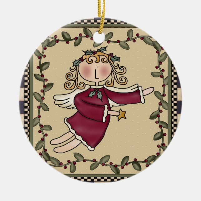 Personalized Angel Christmas Ornament (Front)