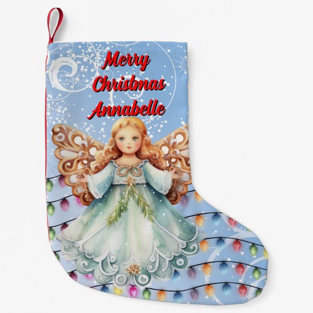 Personalized Angel Christmas Stocking (Front)