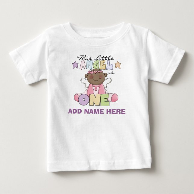 Personalized Angel Girl 1st Birthday Tshirt (Front)