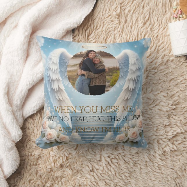 Personalized Angel Memorial Pillow with Photo (Blanket)