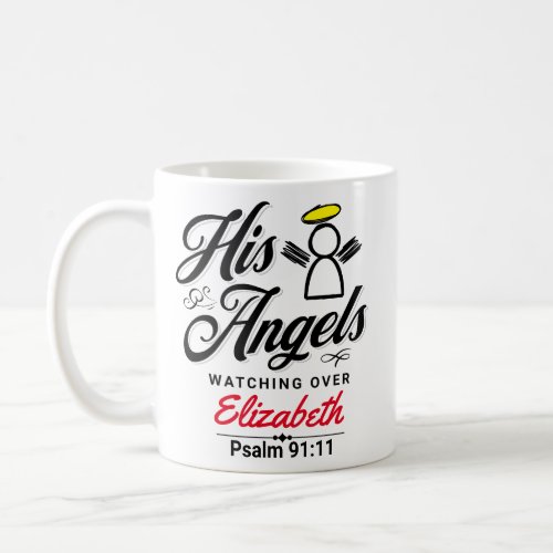 PERSONALIZED ANGEL PROMISE _ PSALM 9111 COFFEE MUG