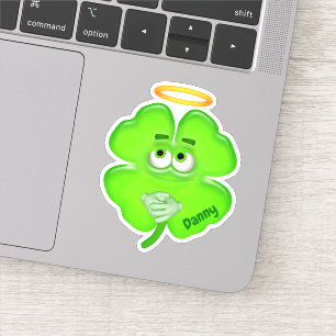 Personalized Angel Shamrock Sticker