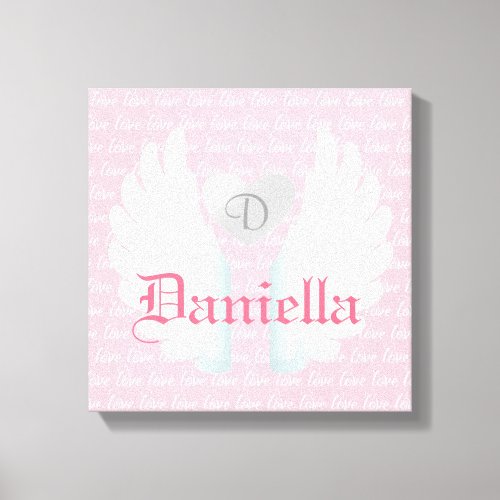 Personalized Angel Wings Art Canvas Print