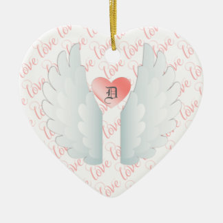 Personalized Angel Wings Ceramic Ornament