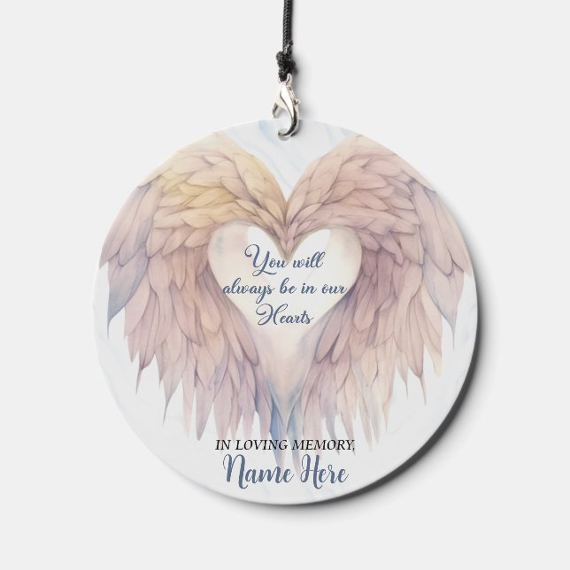 Personalized Angel Wings Memorial Wind Chime (Front)