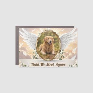 Personalized Angel Wings Pet Memorial Portrait Car Magnet