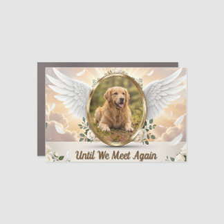 Personalized Angel Wings Pet Memorial Portrait Car Magnet
