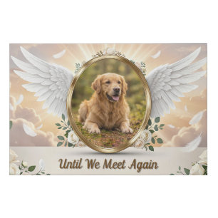 Personalized Angel Wings Pet Memorial Portrait Faux Canvas Print