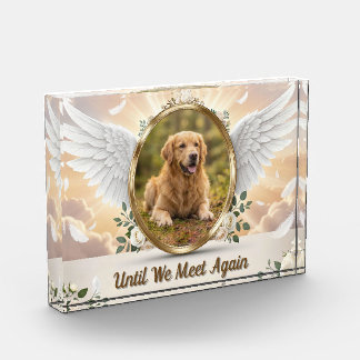 Personalized Angel Wings Pet Memorial Portrait Photo Block