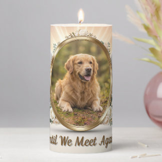 Personalized Angel Wings Pet Memorial Portrait Pillar Candle