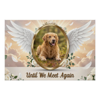 Personalized Angel Wings Pet Memorial Portrait Poster