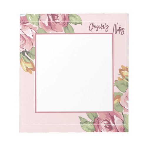 Personalized Angelas Notes Flowery Romantic