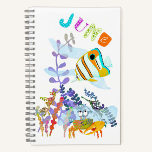 Personalized Angelfish and Ocean Friends Notebook