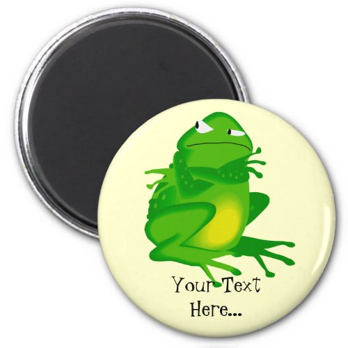 Personalized Angry Green Frog Magnet