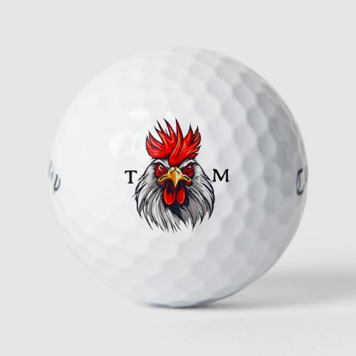 Personalized Angry Rooster Callaway Golf Balls