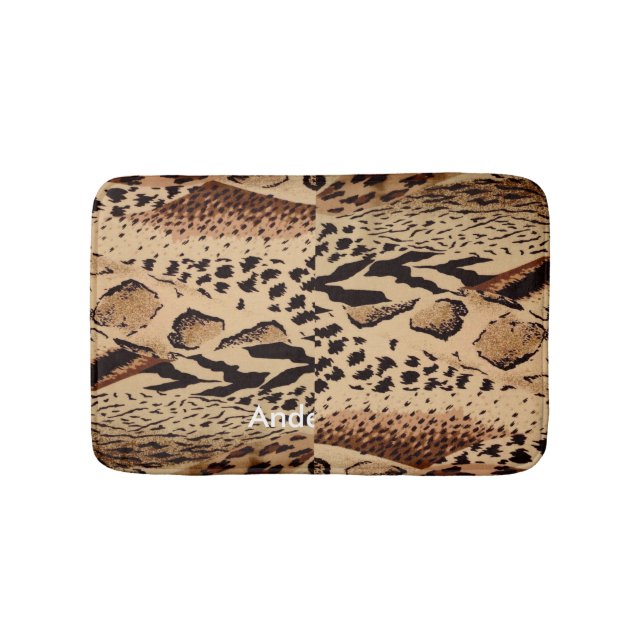 Personalized animal pattern design print texture bathroom mat (Front)