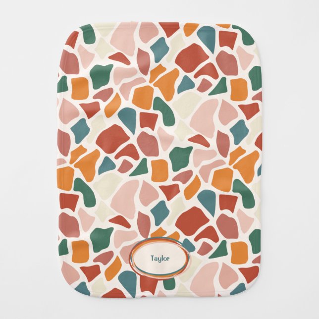 Personalized Animal Print Baby Burp Cloth (Front)