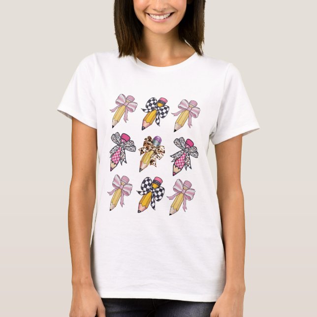 Personalized animal print coquette bows T-Shirt (Front)
