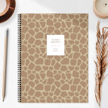 Personalized Animal Print Giraffe Spots 2024 Planner<br><div class="desc">This planner features a trendy animal print pattern of tan and brown giraffe spots. Personalize it with your name in brown sans serif font and the year in brown italics in a white rectangle.</div>