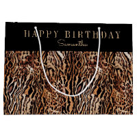 Personalised Tote Bag;Animal Print Shopping bag;Gift bag Customised with  Name