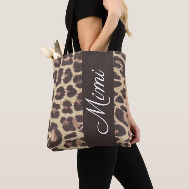 Personalized Animal Print Tote Bag (Close Up)
