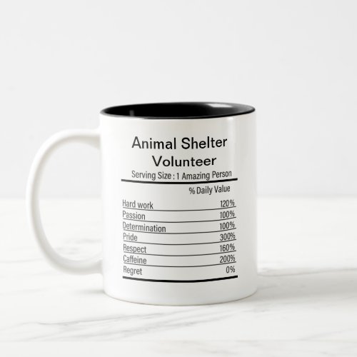 Personalized Animal Shelter Volunteer Nutrition   Two_Tone Coffee Mug