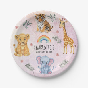 Personalized animals Elephant Lion Tiger Girafe Paper Plates