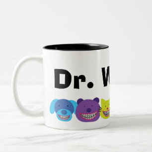 Personalized Animals in Braces Orthodontists Two-Tone Coffee Mug