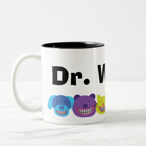 Personalized Animals in Braces Orthodontists Two_Tone Coffee Mug