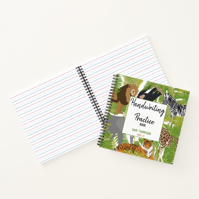 Personalized Animals Kids Handwriting Practice Notebook (Inside)