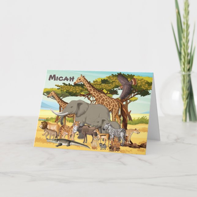 Personalized Animals of Africa Cards (Front)