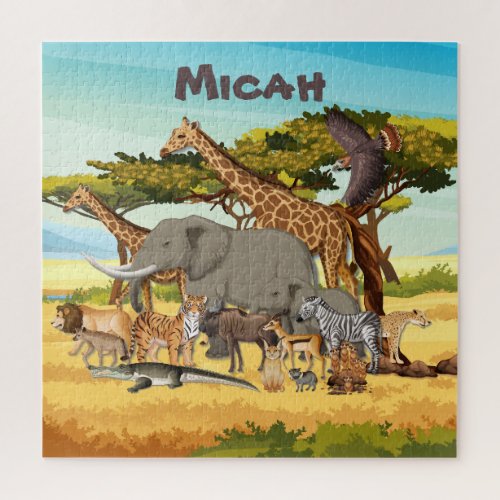 Personalized Animals of Africa Jigsaw Puzzle