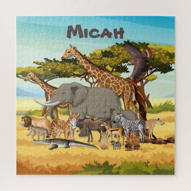 Personalized Animals of Africa Jigsaw Puzzle (Vertical)