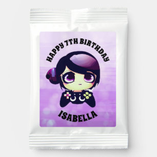 Personalized Anime Gaming Girl Birthday Party Lemonade Drink Mix